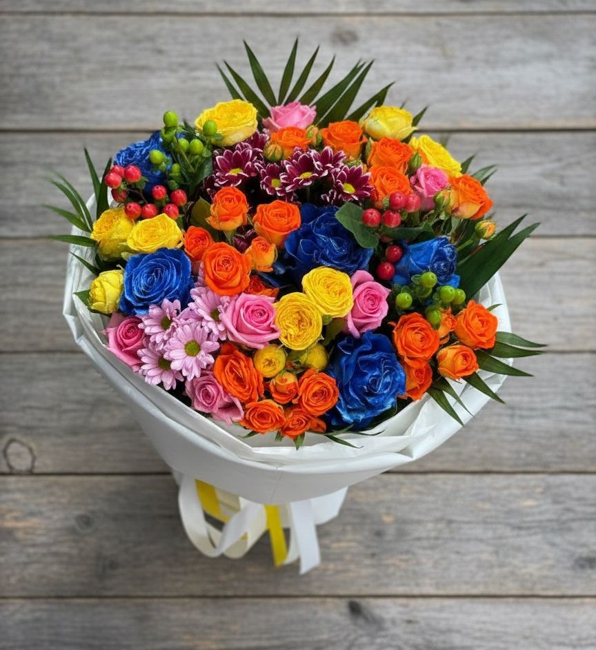 Букет цветов из: Розы и Хризантемы в Жилёво