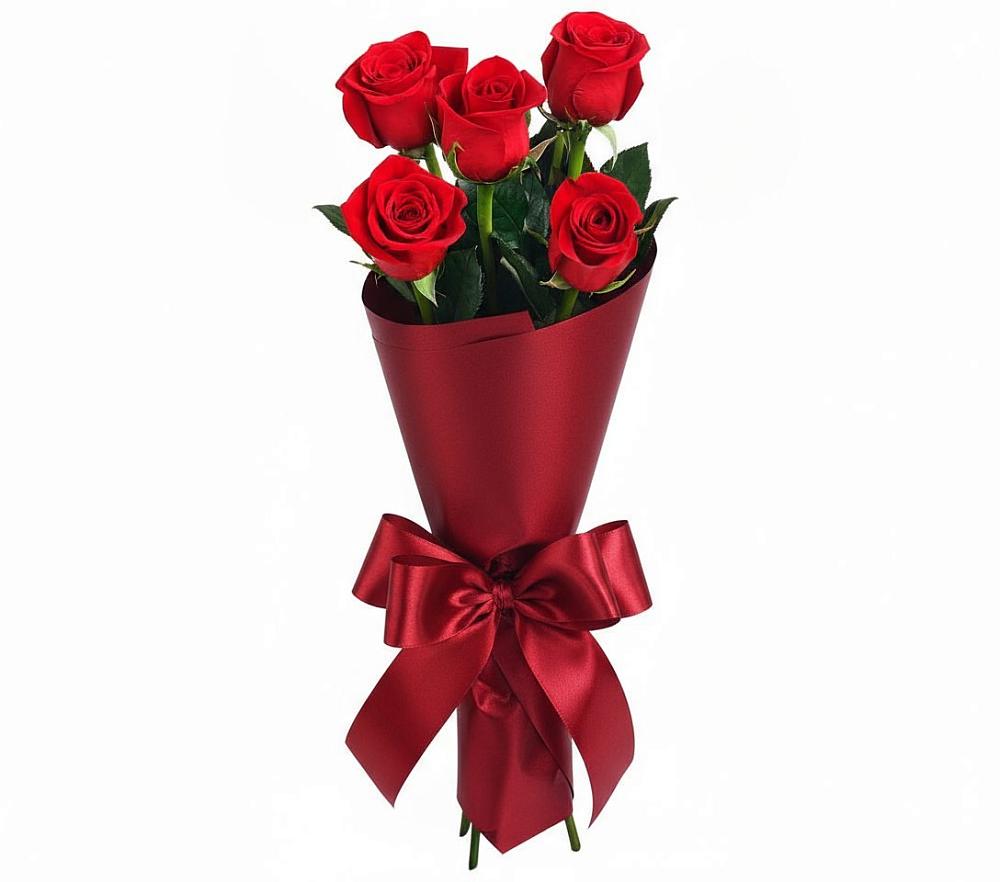 Букет 5 Красных роз Эдлесс Лав в Жилёво