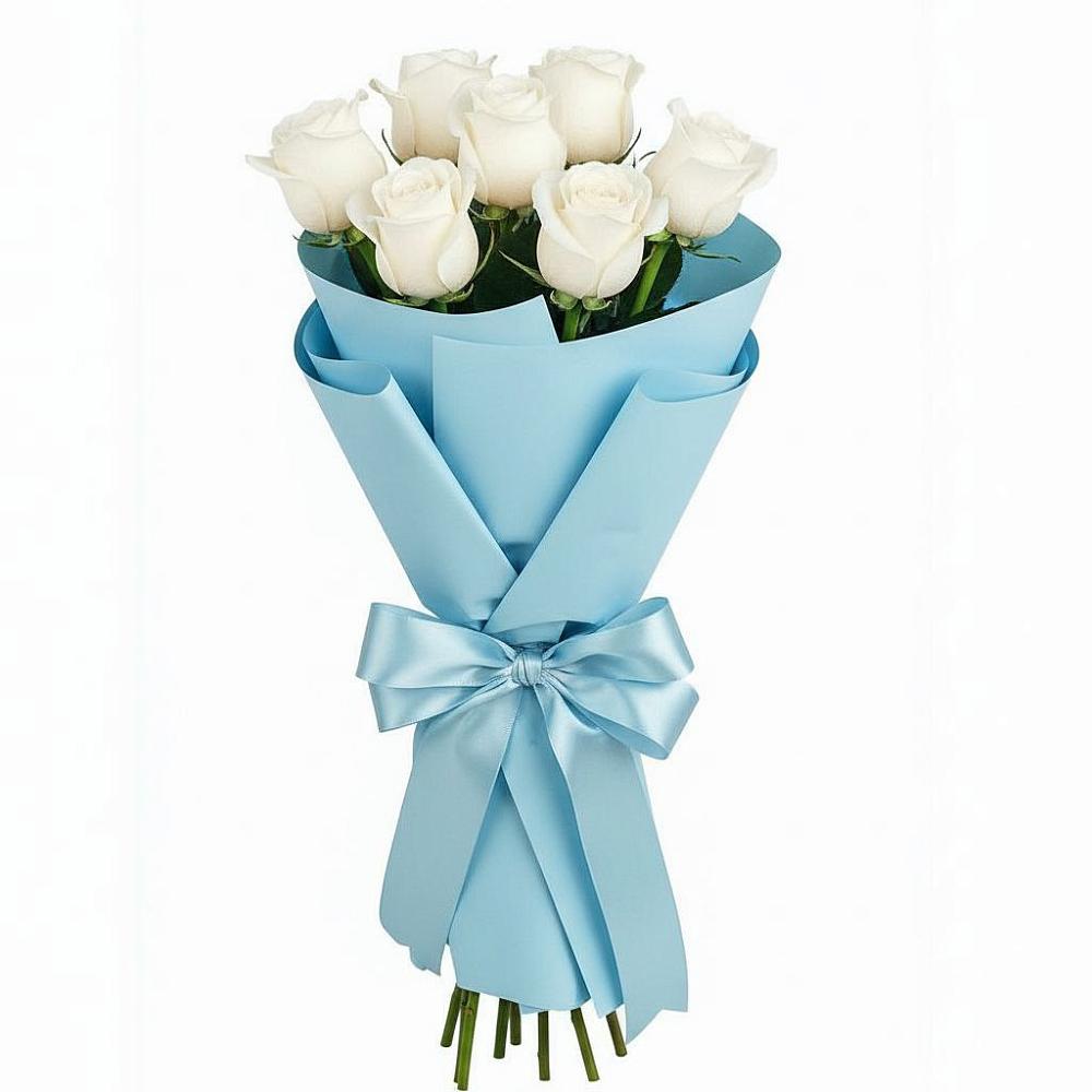 Букет 7 белых роз Проуд в Жилёво