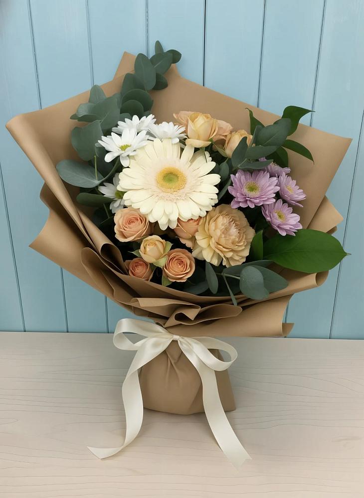 Букет цветов из: Герберы и Хризантемы в Жилёво