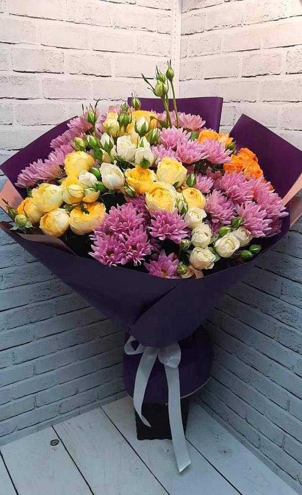 Букет цветов из: Хризантемы и Розы в Жилёво