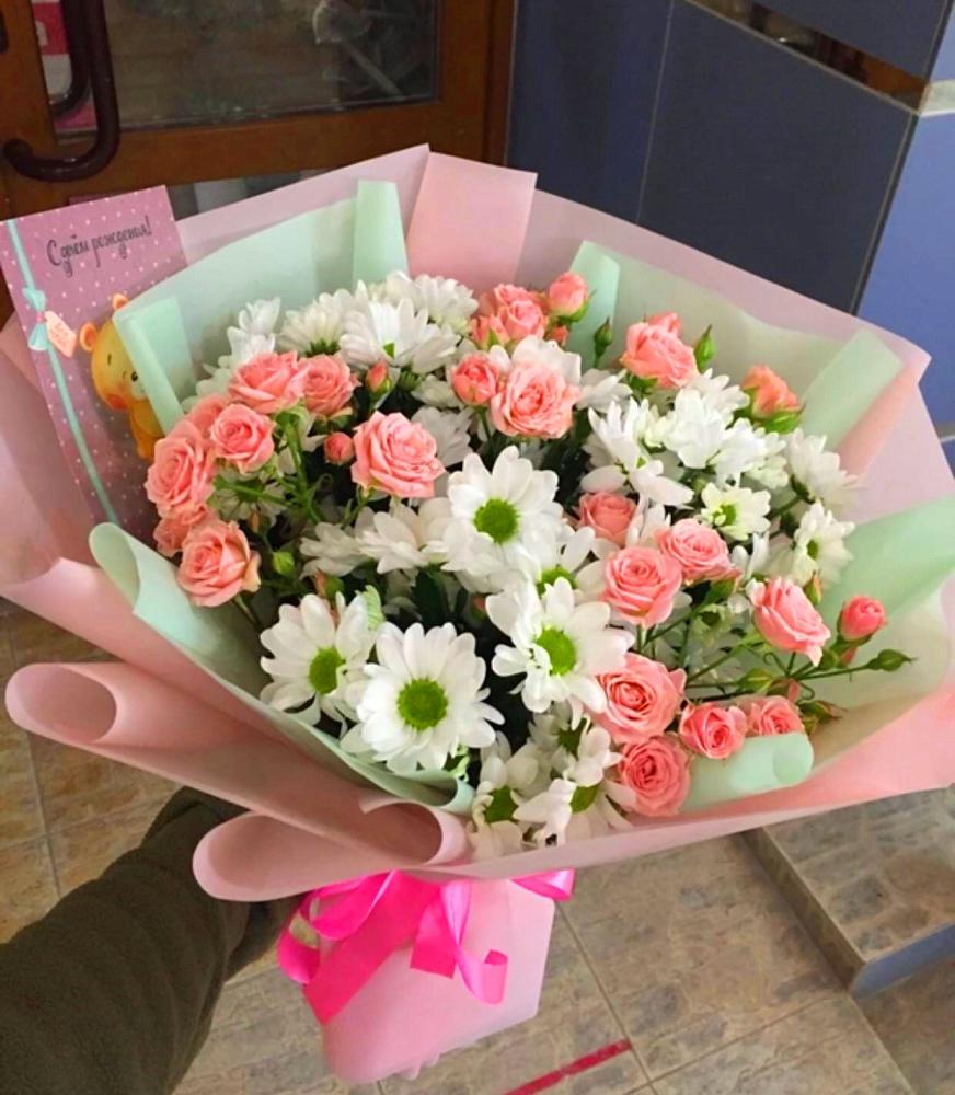 Букет цветов из: Розы и Хризантемы в Жилёво