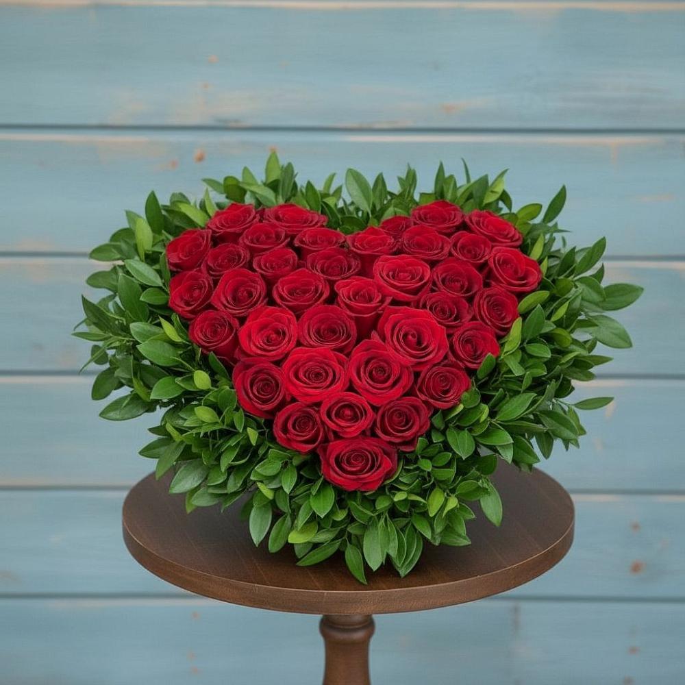 Цветочная композиция из Розы в виде сердца в Жилёво