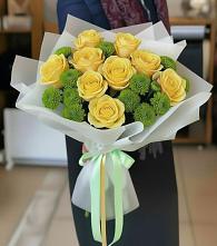 Букет цветов из:  Хризантемы и Розы в Жилёво