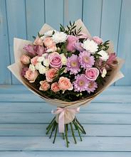 Букет цветов из:  Хризантемы, Розы и Альстромерии в Жилёво